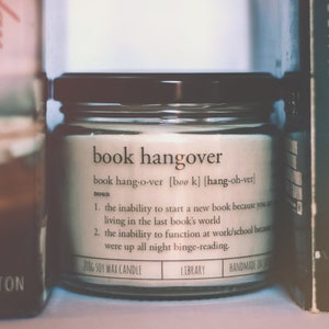 Book Hangover Natural Charitable Soy Wax Candle