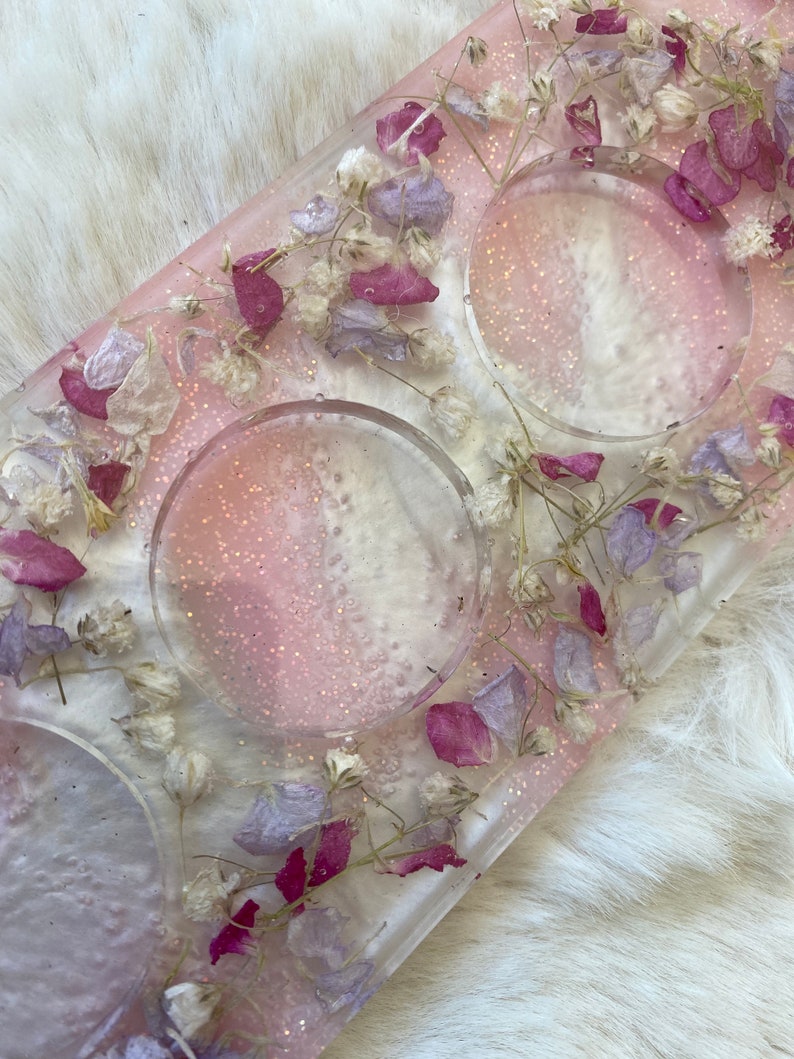 Pink /& White Shots Serving Tray Tea Candle Stand