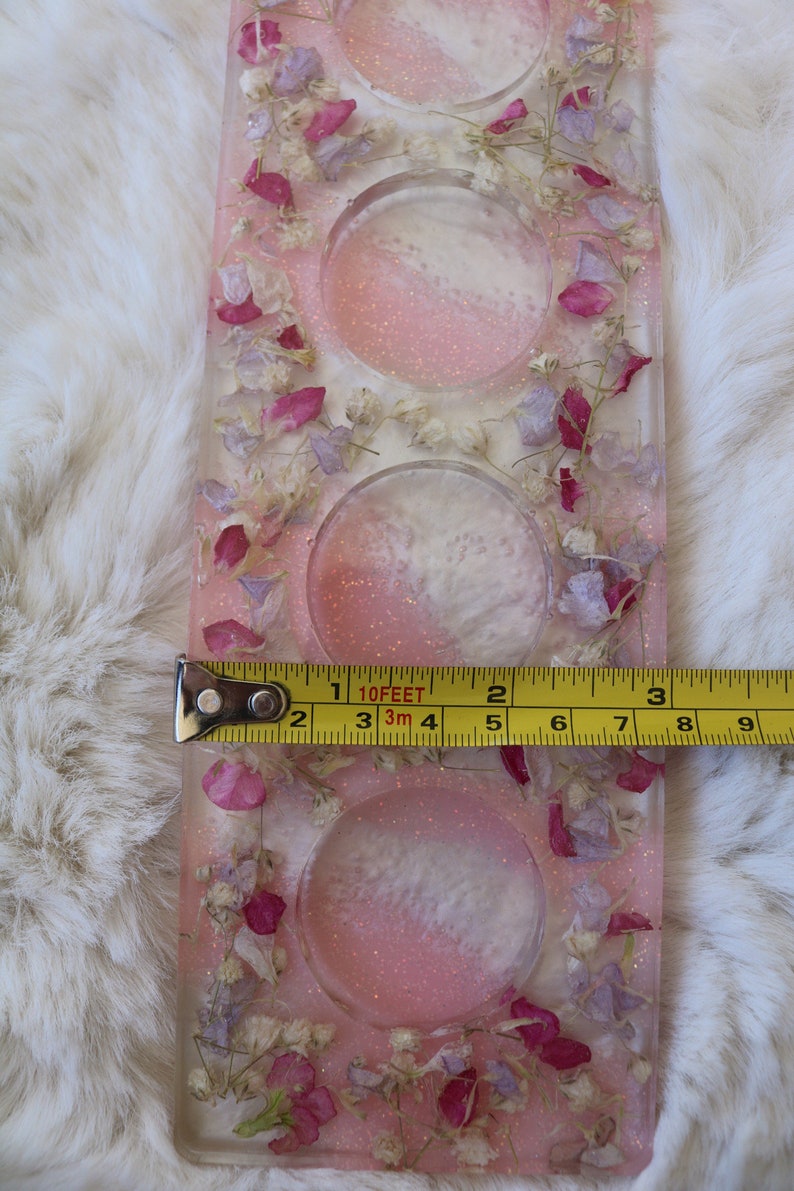 Pink /& White Shots Serving Tray Tea Candle Stand