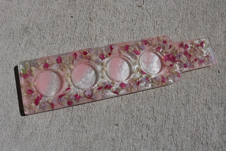 Pink /& White Shots Serving Tray Tea Candle Stand
