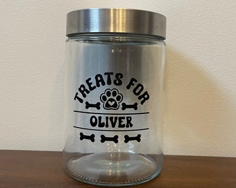 Personalized pet Treat Jar, treat jar for pet, pet treat holder, pet treat container, pet food container, pet mom gift