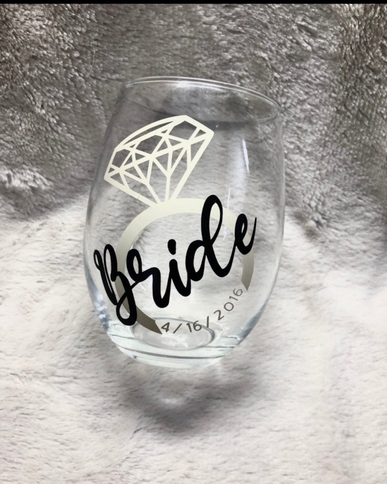 Personalized Bride wine glass for bridal shower bridal shower Etsy