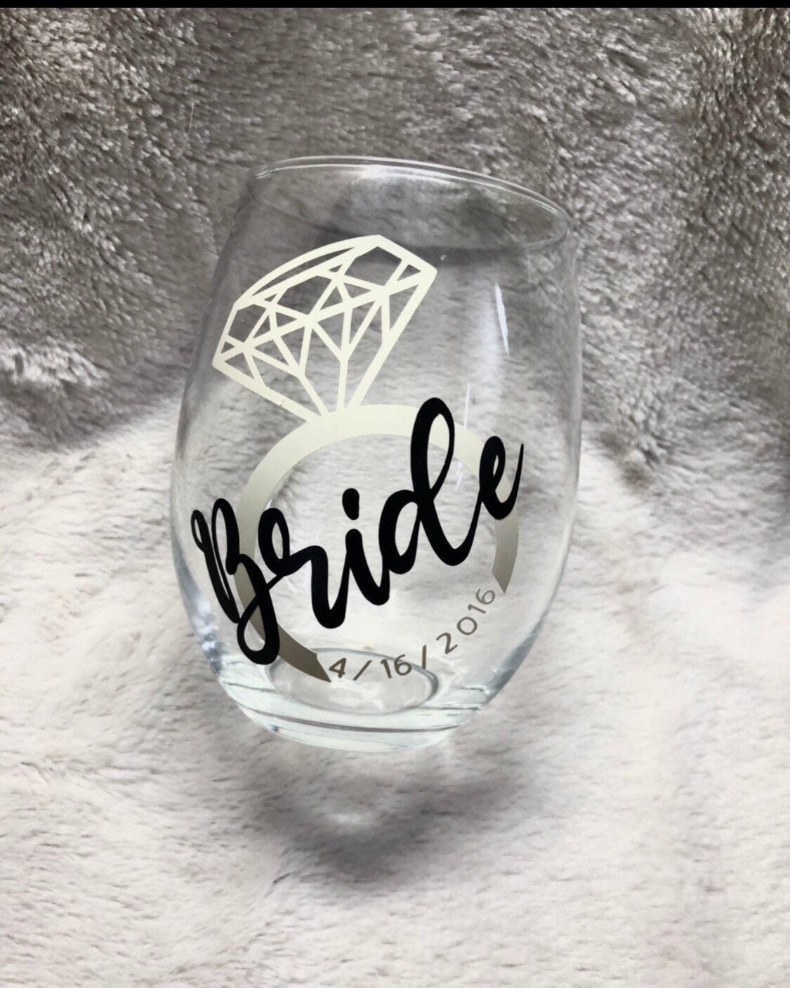 Personalized Bride wine glass for bridal shower bridal shower Etsy