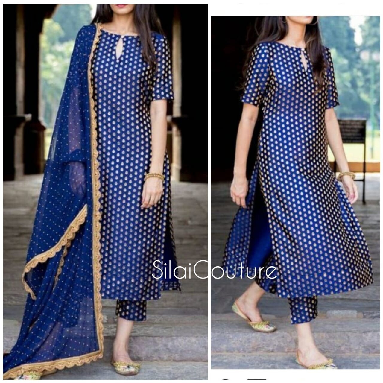 Buy Elegant Brocade Kurta Pants and Embroidered Dupatta Designer ...