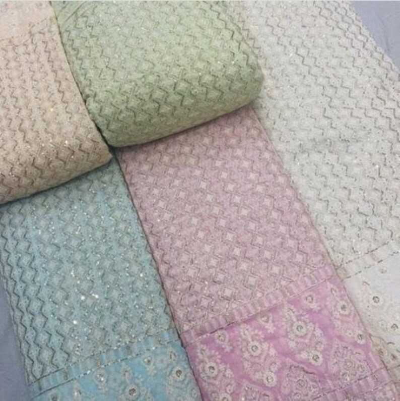 Pastel Blue Lucknowi Chikankari Lehenga Choli and Dupatta for Etsy