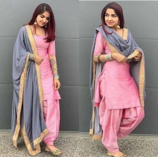 plain pink punjabi suit