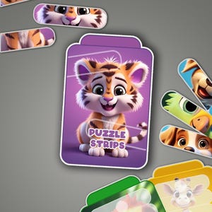 Juego de rompecabezas con animales de dibujos animados / Juguete de aprendizaje con velcro para niños pequeños / Juguete Montessori