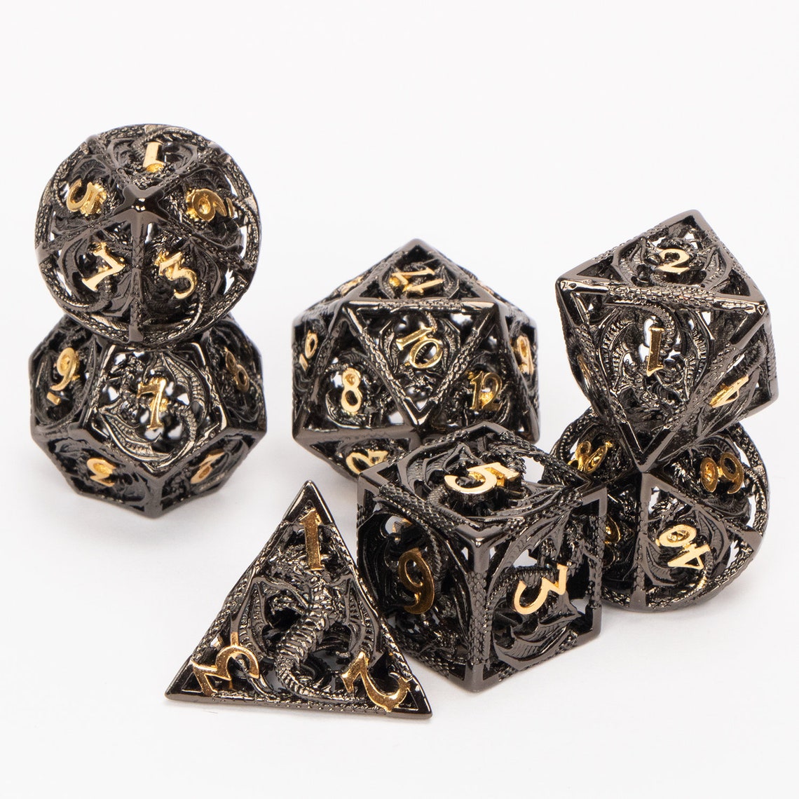 7PCS Hollow Metal DND Dice Set for Dungeons and Dragons RPG Etsy