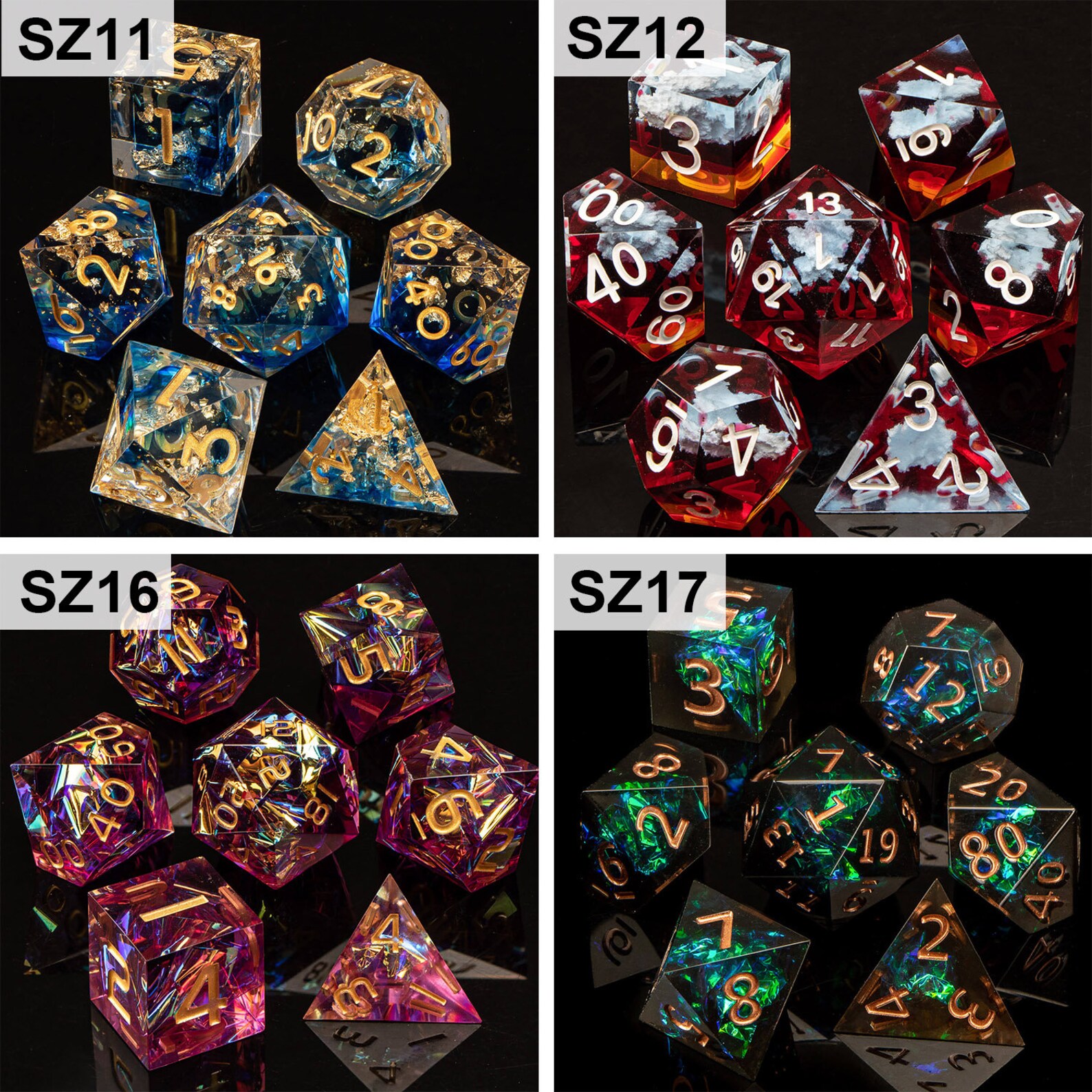 Dnd Dungeons and Dragons Dice Set Resin Sharp Edge Dice Set Etsy