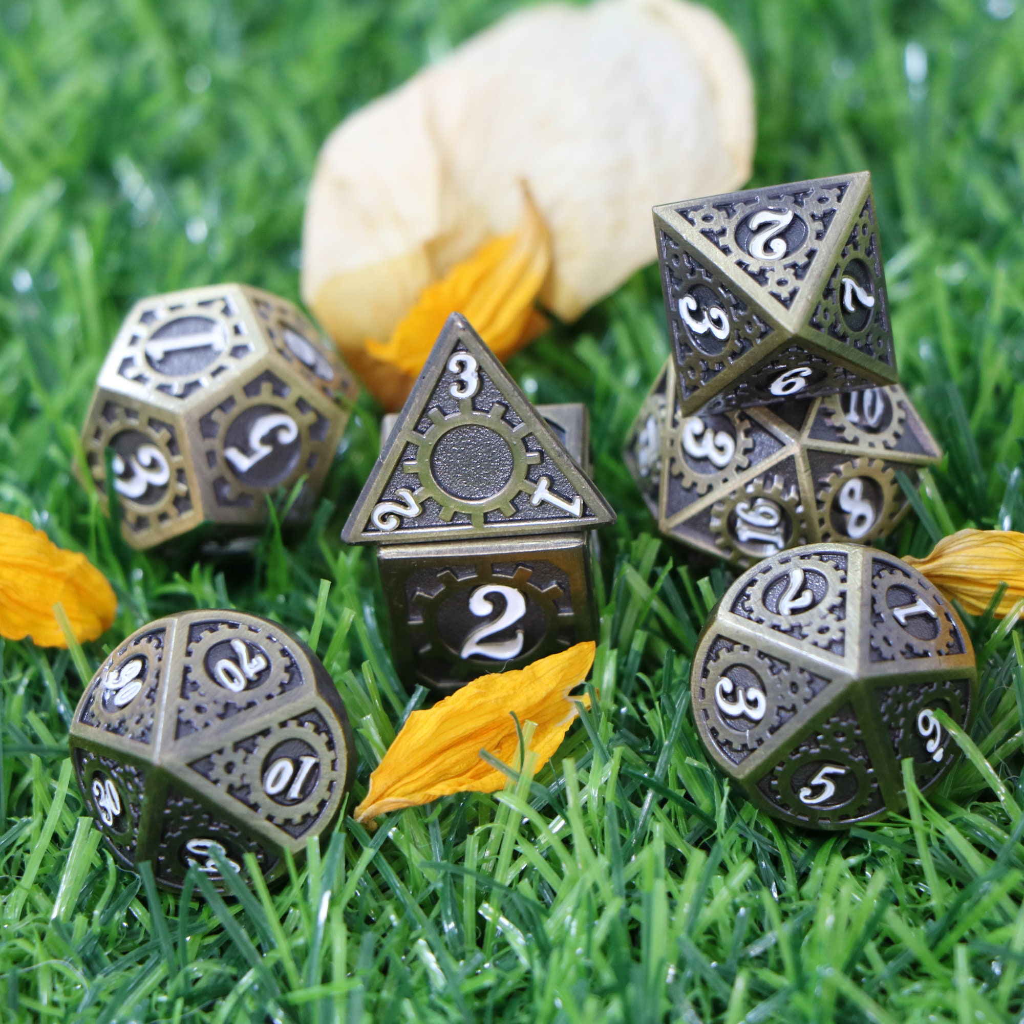Dnd dice set metal / mtg dice / dungeons and dragons / d&d Etsy