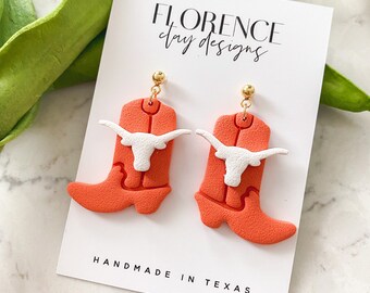 Handmade UT Longhorn Earrings