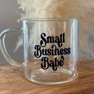 Glass Coffee Mug, La Jefa Coffee Mug, Small Business Babe Mug, Small Business Owner Gift, 14 oz Hot Beverage Mug, Glass Tea Cup, Gift Idea