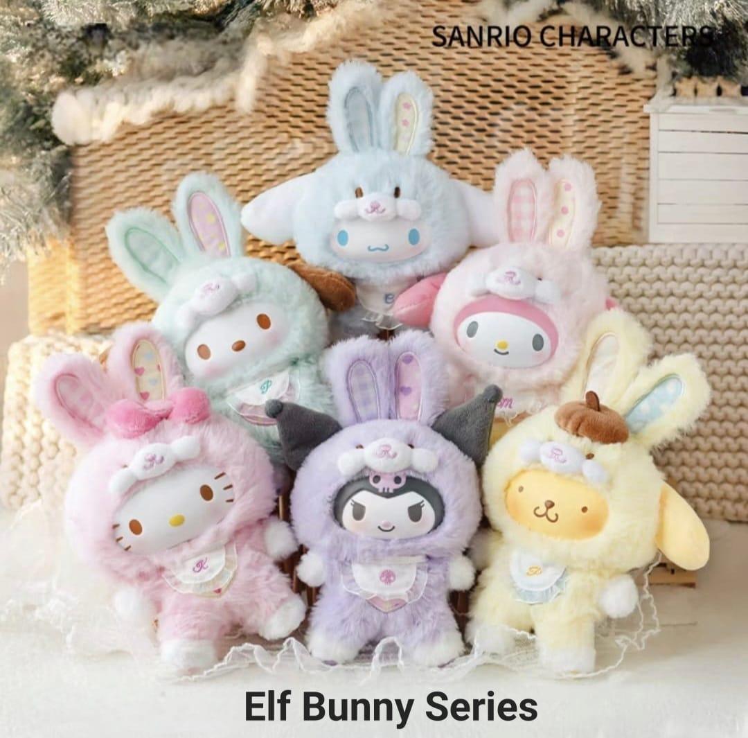 Sanrio Character Elf Bunny Series Vinyl Blind Box Gifts,Kuromi Melody Cinnamonroll HelloKitty Pompompurin Pochacco Official
