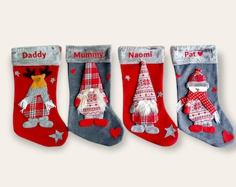 Personalized Christmas stockings, Xmas Stocking, Customized Stockings, Stockings with Character, family stockings, pet stocking