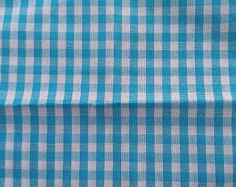 Blue and white gingham fabric - 1.75m