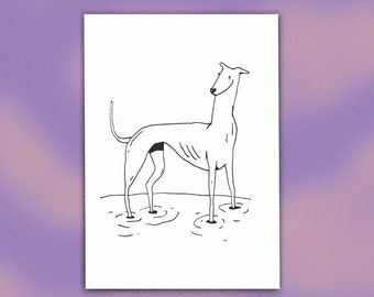 Greyhound - Risography art print