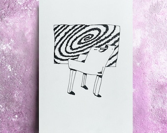 Kosmische Stoel — Risograph kunstprint