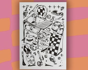 GEKKE KEUKEN - Risografie kunstprint