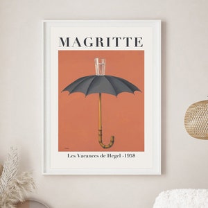 Rene Magritte Print, Rene Magritte Poster, Hegel's Holiday Exhibition Poster, Rene Magritte Umbrella, Vintage Art, Rene Magritte Exhibiton
