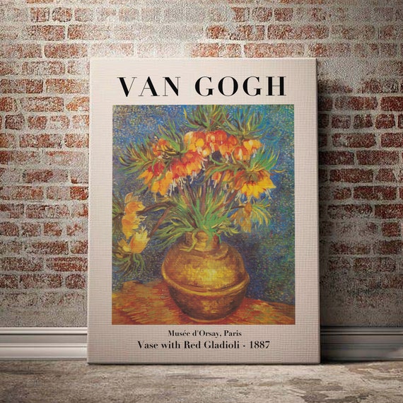 Van Gogh Painting Vase Print Van Gogh Print Van Gogh Canvas Art Les Fleurs Van Gogh Vase with Red Gladioli Van Gogh Exhibition Poster