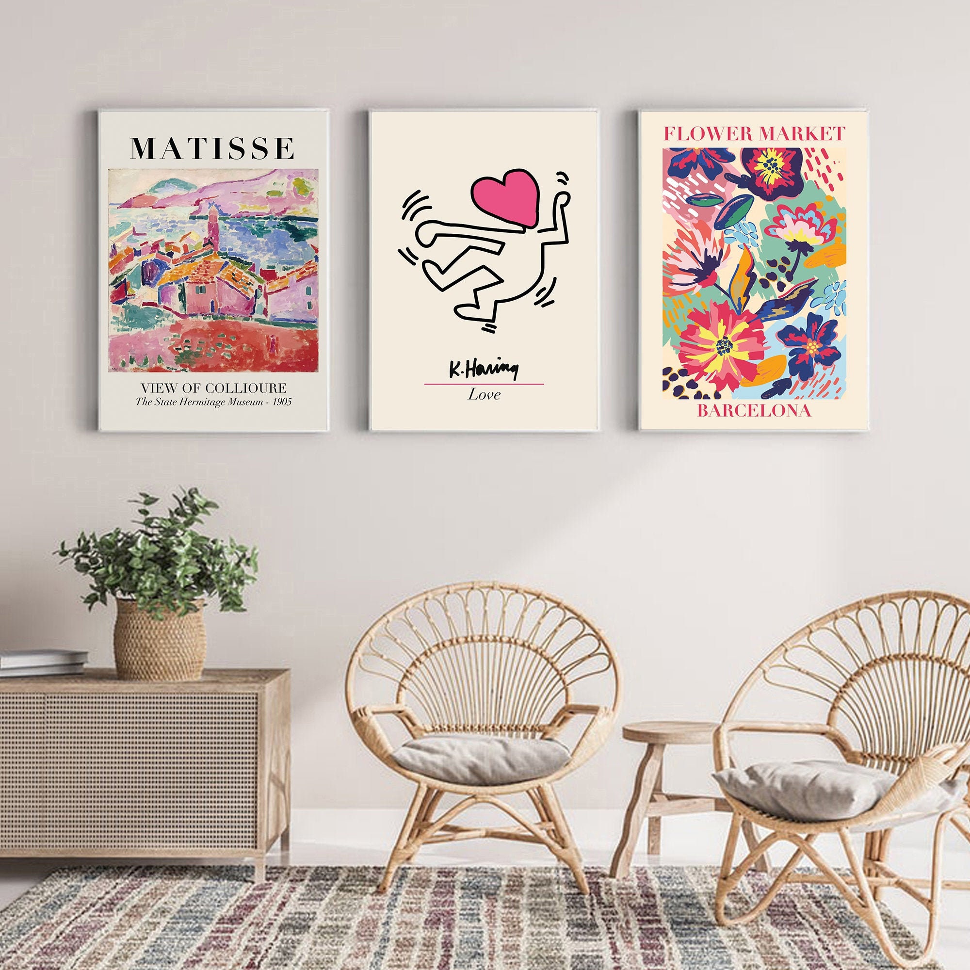 Set of 3 Prints Matisse Print Matisse Cutout Flower Market Etsy