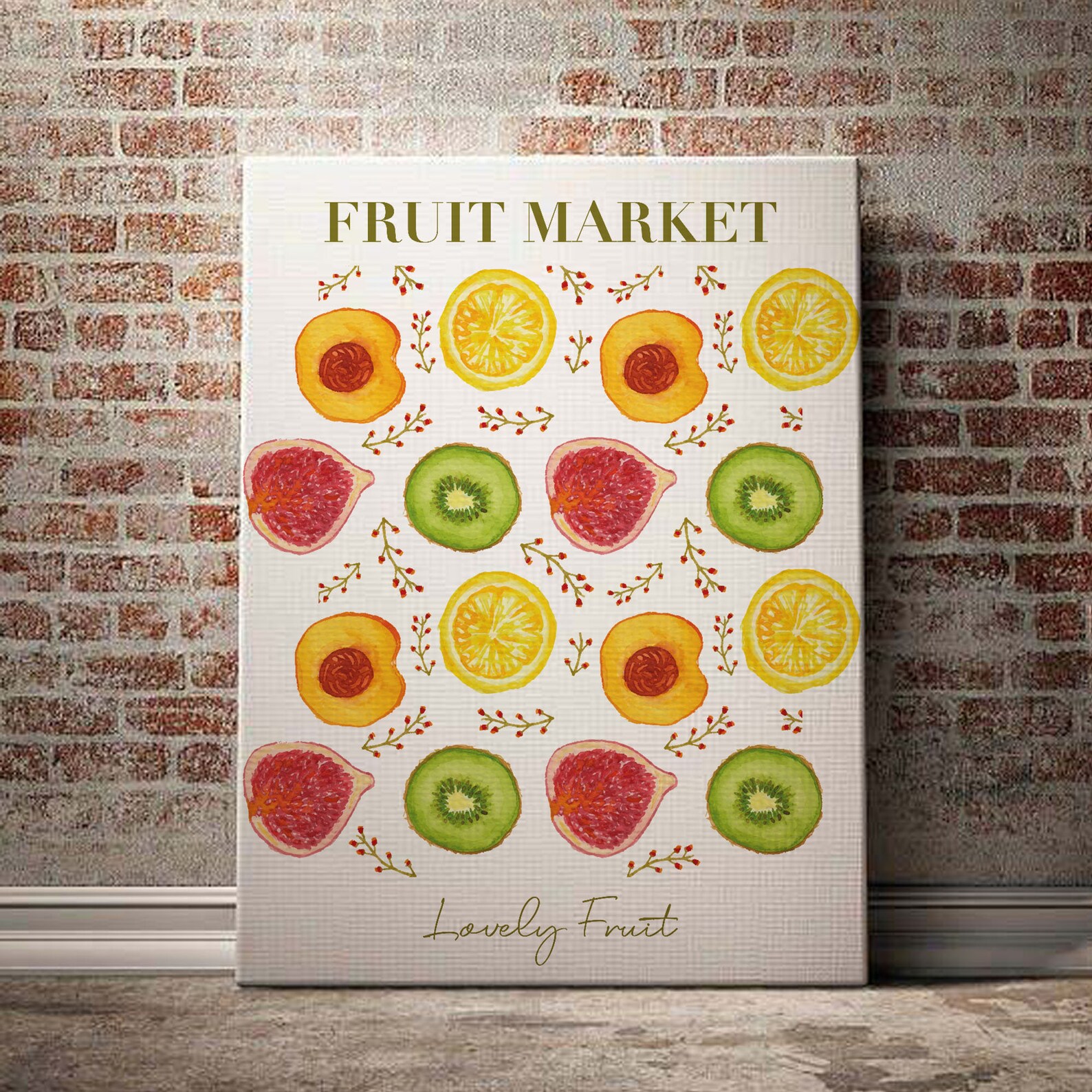 Fruit Market Print Fruit Market Poster Fruit Plant Art Etsy