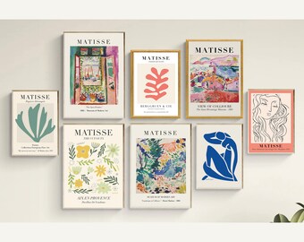 Set Of 8 Prints, Matisse Gallery Wall Set, Gallery Wall Prints, Matisse Print Set, Matisse Poster, Matisse Wall Art, Home Wall Decor Bundle