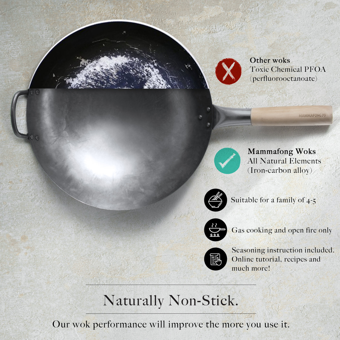Hand hammered sale wok