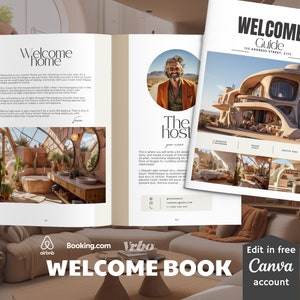 Airbnb Welcome Book Template Beach | Modern Beach House | Airbnb House Guide Canva | Airbnb Guidebook | Beach Vacation Rental