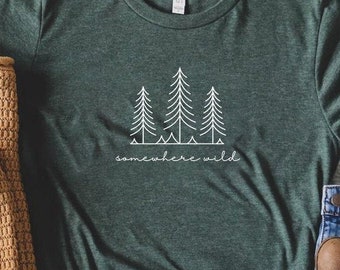 Camping Geschenk Shirt, Wald-Shirt, Baum Shirt, Wildnis, Pine Tree