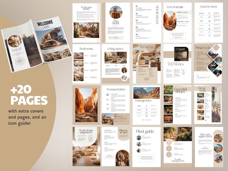 Airbnb Welcome Book Template Beach | Modern Beach House | Airbnb House ...