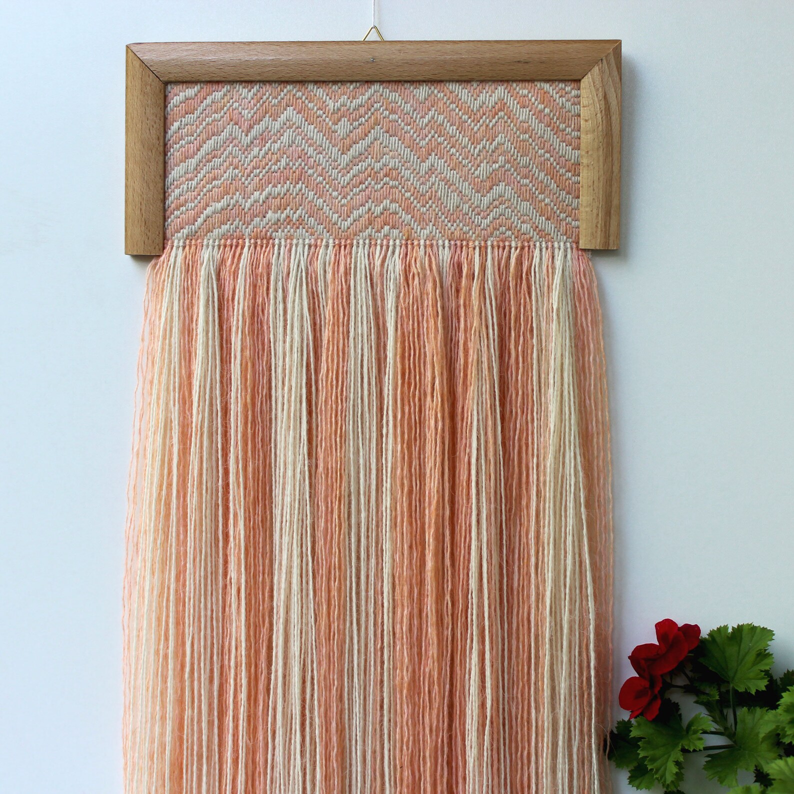 Woolen Embroidered Tapestry in a Wooden Frame Wall Hanging Etsy
