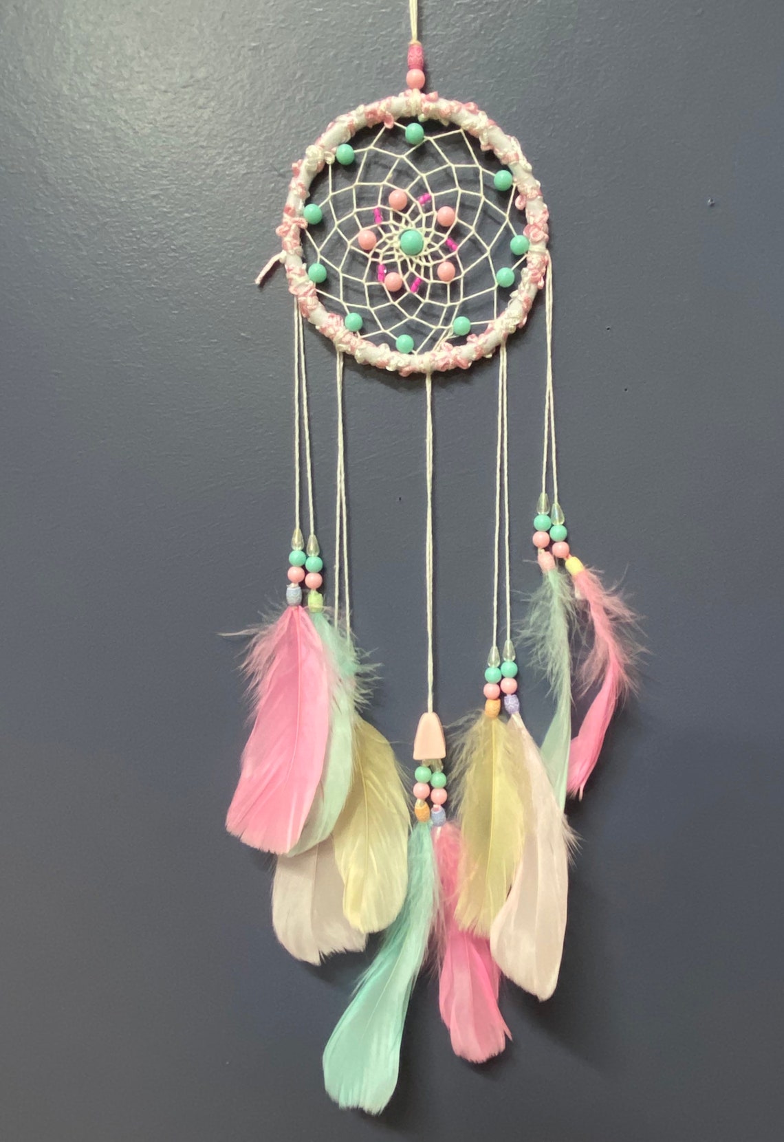 Dream Catcher with Multicolour Feathers Etsy