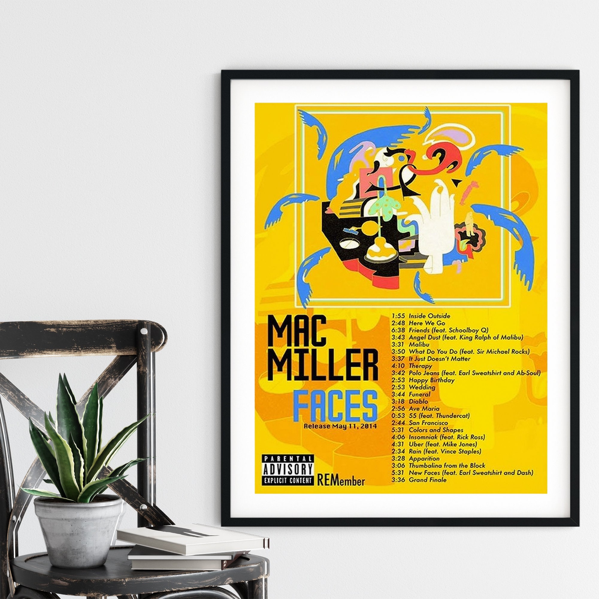 Faces Poster Mac Miller Poster Mac Miller Wall Art Mac Etsy