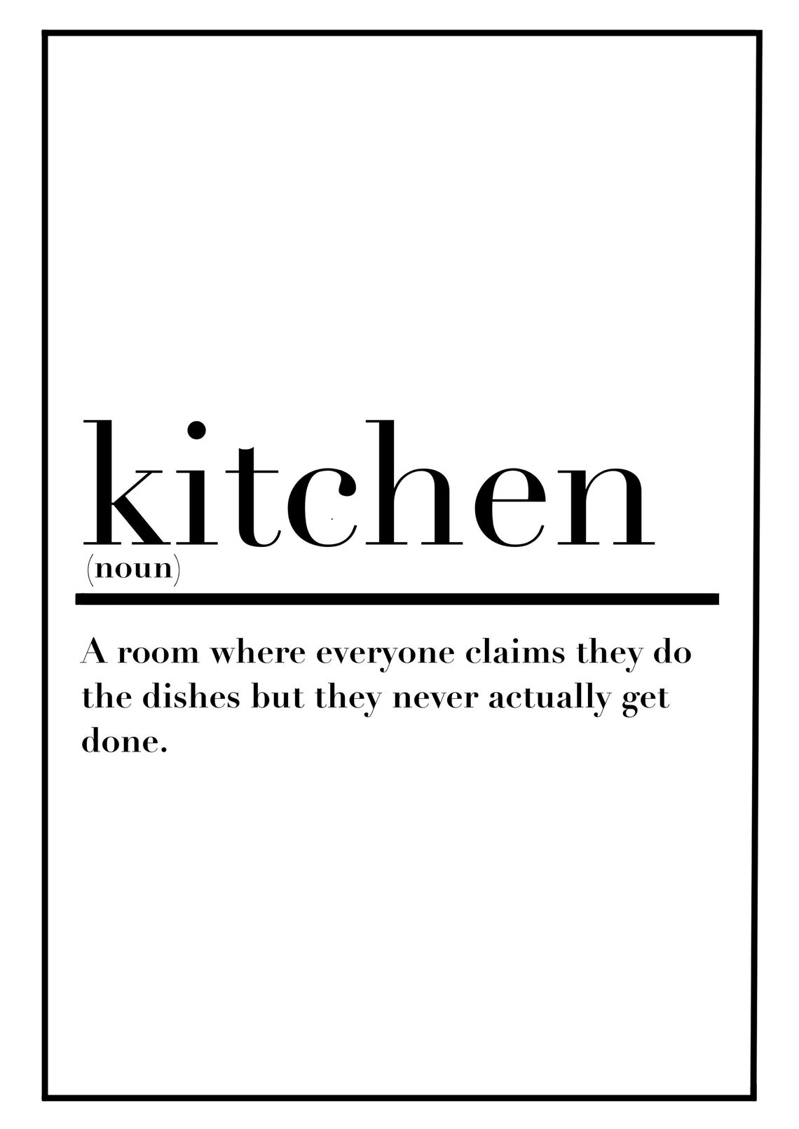 KITCHEN DEFINITION PRINT Available in A4&A5 Etsy