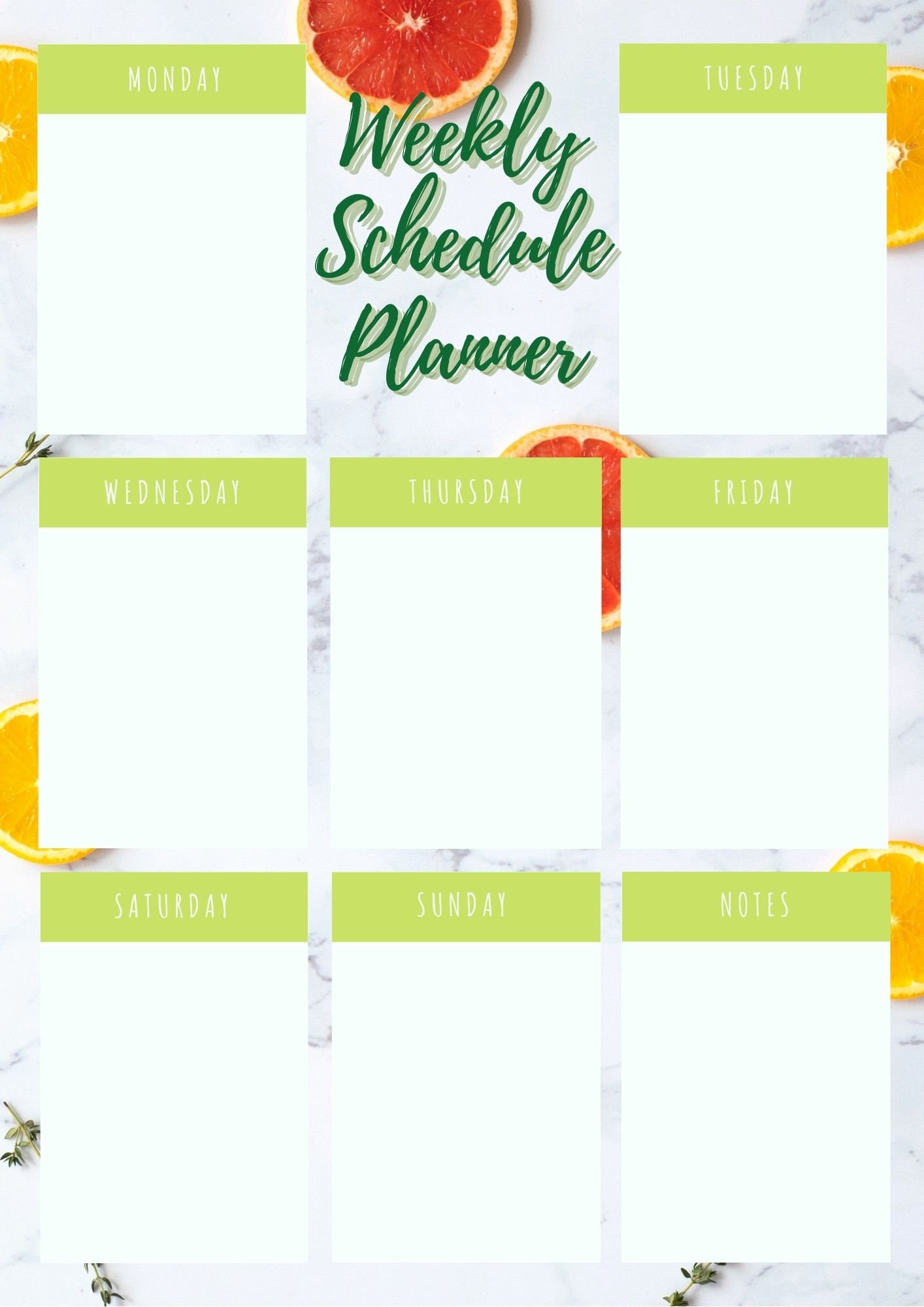 colorful printable weekly planners 7 day planner weekly etsy