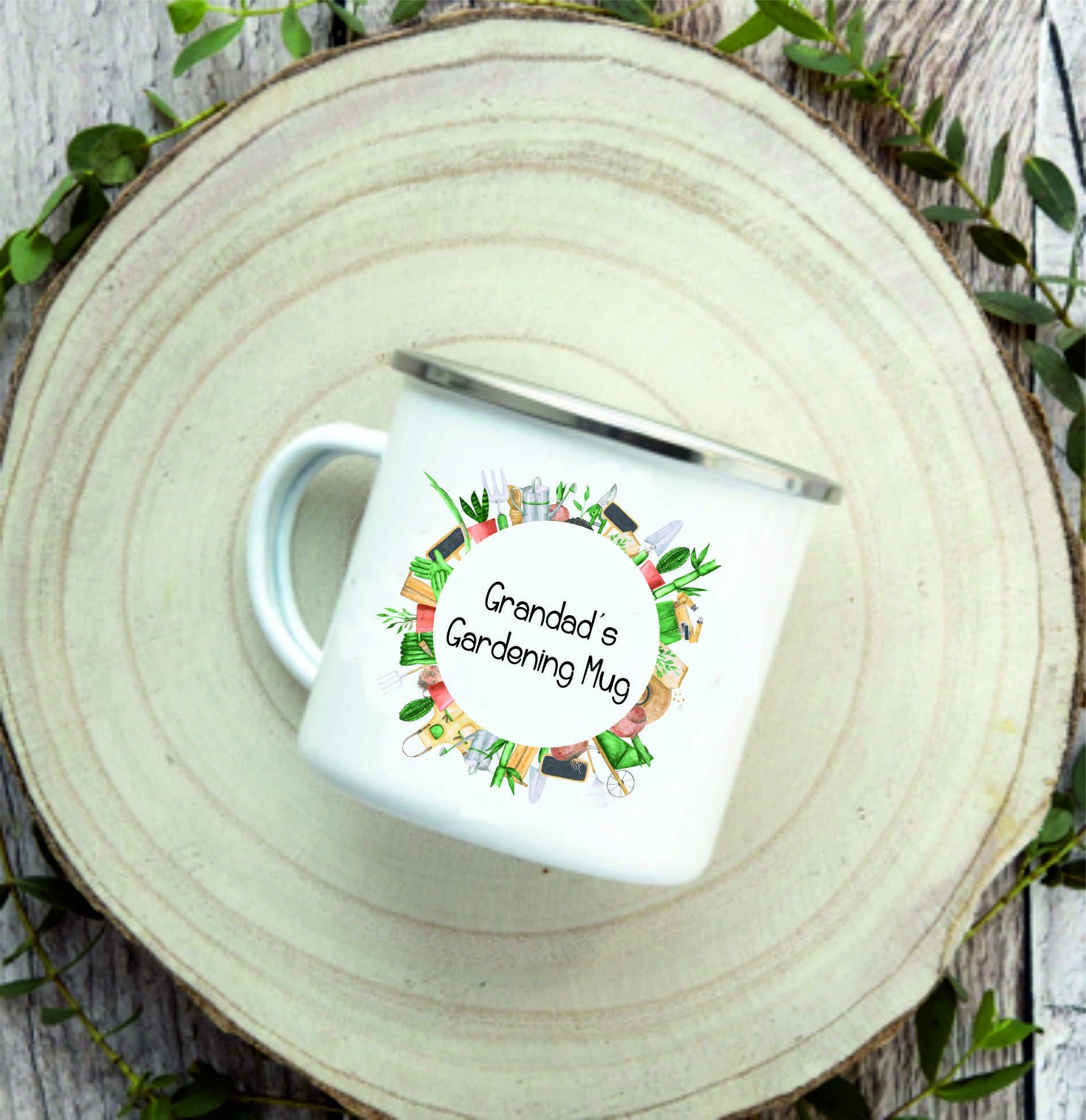 Personalised Gardening Enamel Mug/ Gardening Gift/ Allotment Etsy