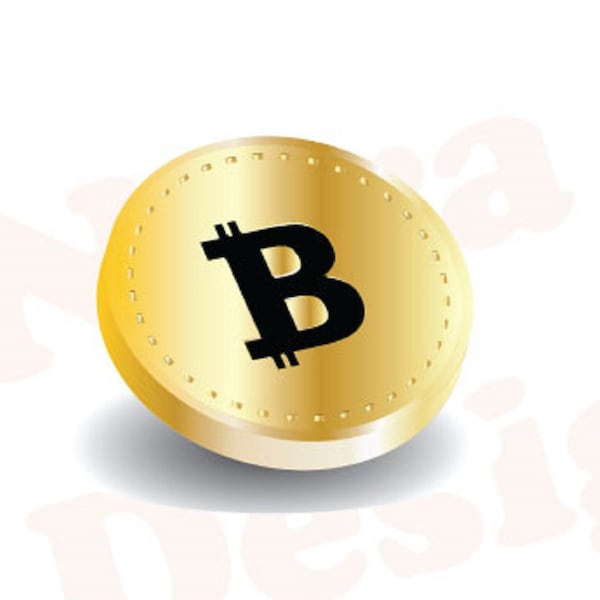 Clip Art Golden bitcoin illustration. Crypto currency. Svg,Png,Ai,Eps,Jpg. For Posters and advertisement, commercial use - Instant Download