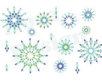 Clip art Snowflakes  Svg,Eps,PGN,JPG, AI ,  Winter , Christmas Cut File, clip art images, commercial use- Instant Download