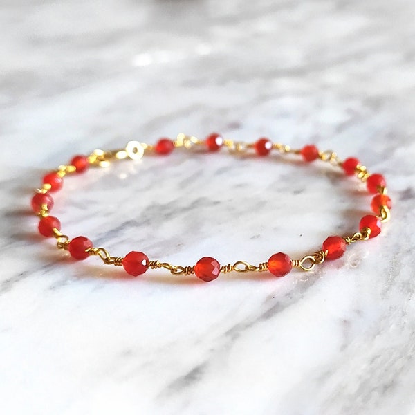 Carnelian Bracelet - Etsy