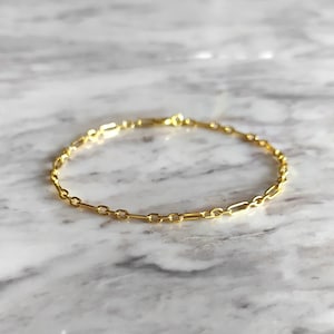 Lillian / Textured chain bracelet / 14K gold vermeil / Layering bracelet / Minimalist gold chain