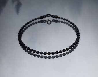 Chthonic / Black dot layering bracelet / Black chain bracelet / minimalist dark gothic jewelry