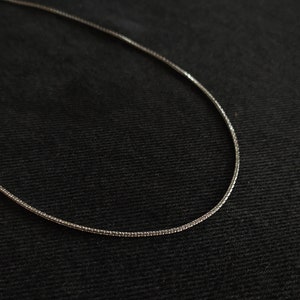 Mens necklace / thin chain stainless steel necklace / small box chain necklace / Gift for him