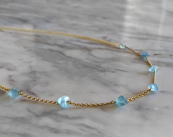 Bella Perline Di Rondelle Sfaccettate Acquamarina 7mm / 9mm - Foto 4