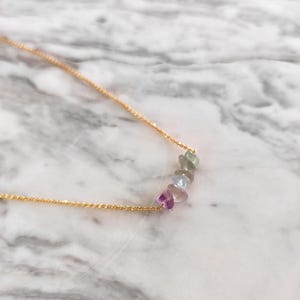 Raw Fluorite Necklace: 14K Gold Vermeil, Dainty Gemstone image 2