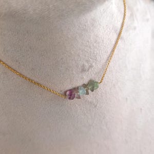 Raw Fluorite Necklace: 14K Gold Vermeil, Dainty Gemstone image 5