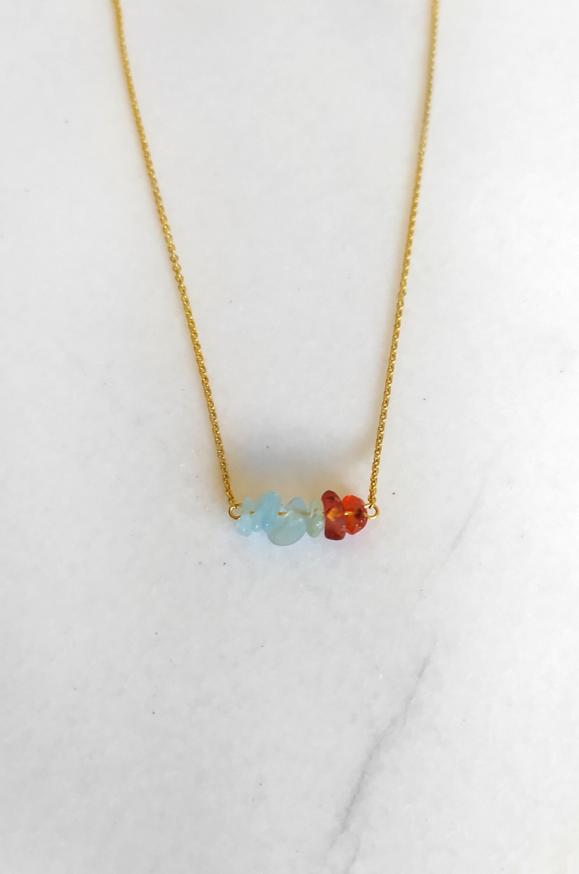 SMELLY so’　carnelian necklace Carnelian Necklace with Gold Drop - Ananda Khalsa