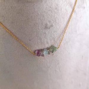 Raw Fluorite Necklace: 14K Gold Vermeil, Dainty Gemstone image 7