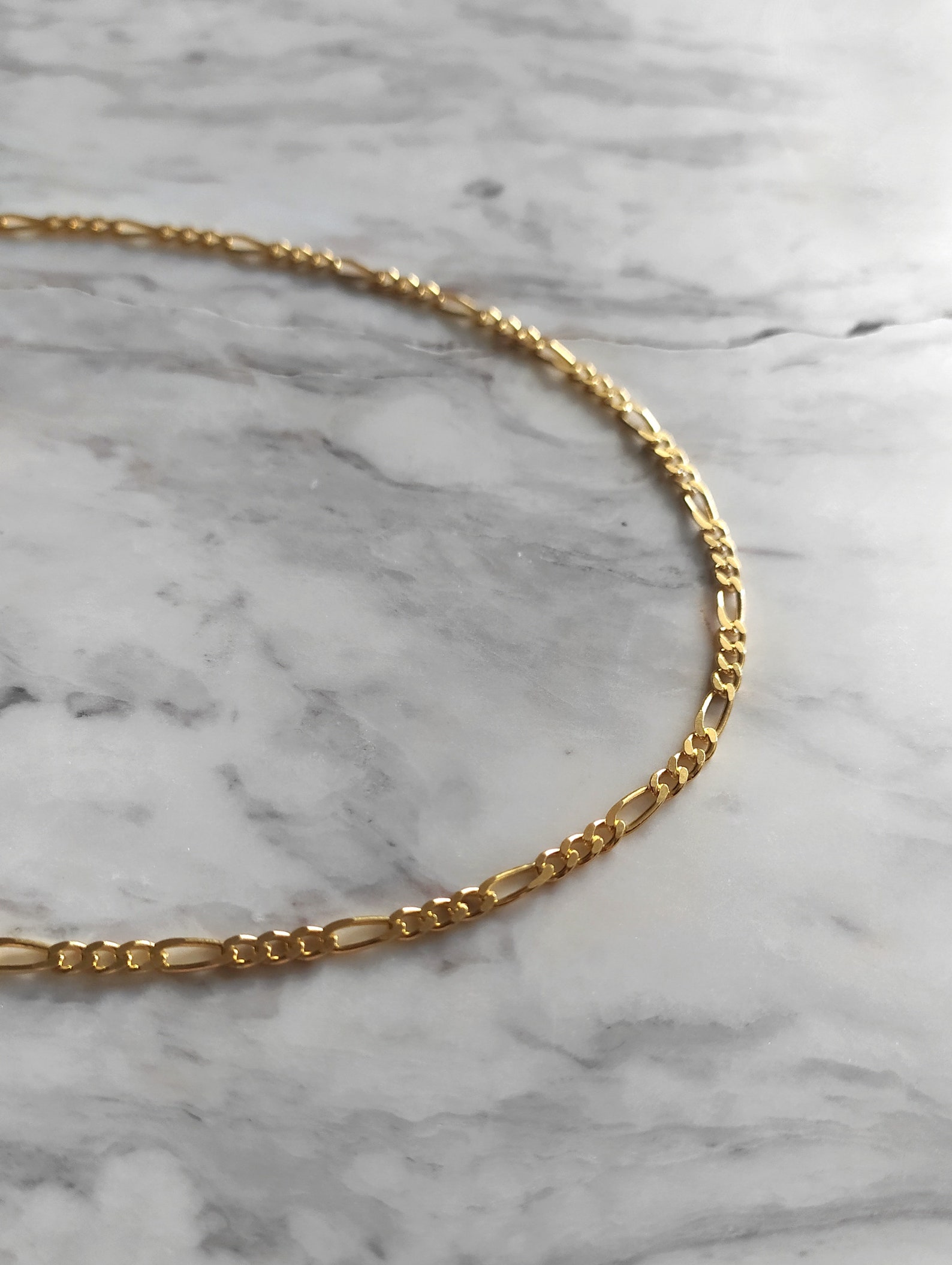 Bay / Figaro Chain Necklace / 14K Gold Vermeil / Layering Etsy