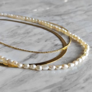 Naomi / pearl necklace / freshwater Pearl / beaded necklace / wedding necklace